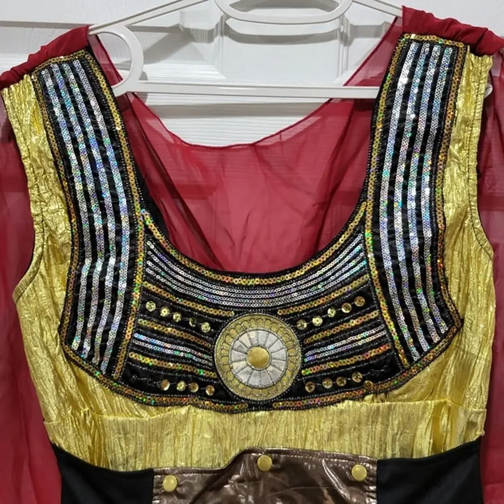 Dreamgirl Golden DRESS Gladiator Costume halloween cape size XL